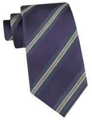 Klasyczny Krawat Klubowy - Alties - Fiolet w Prążek. Krawaty i muchy męskie Alties, bez wzorów, z tkaniny, eleganckie. Za 49.00 zł.