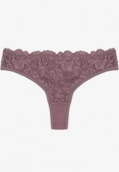 Fioletowe Koronkowe Majtki Stringi z Bawełny Venalora. Fioletowe stringi damskie Born2be, l, bez wzorów, z bawełny. Za 9.99 zł.