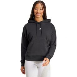 Bluza damska adidas Essentials Small Logo French Terry. Czarne bluzy sportowe damskie Adidas, xs, bez wzorów, z bawełny, bez ramiączek, długie, z kapturem. Za 241.50 zł.