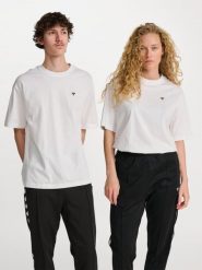 Koszulka Hummel Loose Bee. Białe bluzki sportowe damskie HUMMEL, m, z bawełny, bez kołnierzyka, bez ramiączek. Za 144.55 zł.