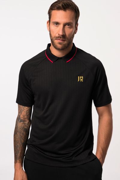 Męska Koszulka polo FLEXNAMIC® piłka nożna funkcyjny dżersej kołnierzyk polo. Czarne koszulki polo męskie JAY-PI, m, bez wzorów, z dżerseju, bez ramiączek. Za 199.99 zł.