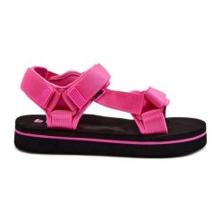 Damskie Sandały Na Platformie Lee Cooper LCW-24-05-2750L Fuksja różowe. Czerwone sandały damskie bez wzorów, bez obcasa, na platformie. Za 170.94 zł.