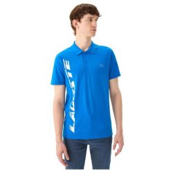 Koszulka sportowa polo męska Lacoste Polo. Niebieskie koszulki polo męskie Lacoste, m, bez wzorów, z jeansu, bez ramiączek. Za 377.00 zł.