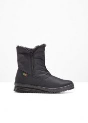 Kozaki zimowe. Czarne buty zimowe męskie bonprix, na zimę, bez zapięcia. Za 239.99 zł.