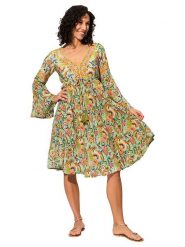 Aller Simplement Sukienka w kolorze zielonym ze wzorem rozmiar: 34/36. Zielone sukienki damskie Aller Simplement, bez wzorów, bez kołnierzyka, bez ramiączek, midi. Za 56.99 zł.