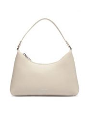 Calvin Klein Torebka Foil Logo Small Shoulder Bag LV04F3890G Kremowy. Białe torebki klasyczne damskie CALVIN KLEIN, bez wzorów, ze skóry, bez dodatków. Za 369.99 zł.