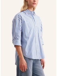 Seidensticker Bluzka w kolorze biało-błękitnym rozmiar: 38. Białe bluzki damskie Seidensticker, bez wzorów, z bawełny, bez kołnierzyka, bez ramiączek. Za 218.05 zł.