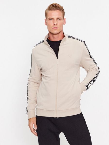 Guess Bluza Z2YQ12 K6ZS1 Écru Regular Fit. Białe bluzy bez kaptura męskie Guess, m, z bawełny. Za 354.99 zł.