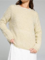 Sweter - złoty. Żółte swetry klasyczne damskie Sinsay, l, z materiału, bez kołnierzyka. Za 59.99 zł.