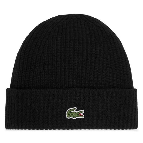 Czapka Lacoste. Czarne czapki męskie Lacoste, na zimę, bez wzorów. Za 269.99 zł.