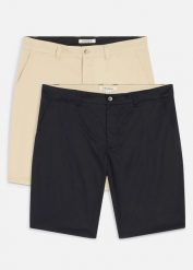 Bermudy chino ze stretchem (2 pary), regular fit. Niebieskie szorty męskie bonprix, bez wzorów. Za 169.99 zł.