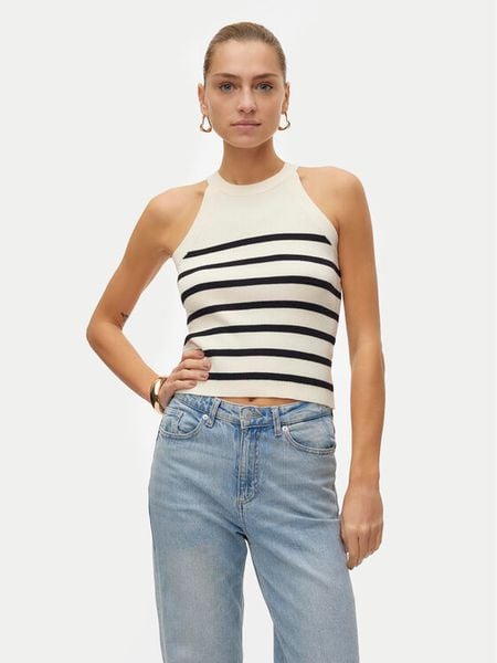 Vero Moda Top Saba 10306826 Beżowy Slim Fit. Brązowe topy damskie Vero Moda, xl, bez wzorów, z wiskozy, bez ramiączek. Za 59.99 zł.