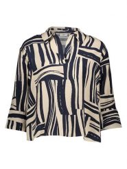 JDY Bluzka "Pepper" w kolorze beżowo-granatowym rozmiar: XS. Brązowe bluzki damskie JDY, xs, bez wzorów, bez kołnierzyka, bez ramiączek. Za 57.33 zł.