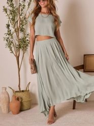 LA Angels Spódnica w kolorze miętowym rozmiar: M. Zielone spódniczki damskie LA Angels, m, bez wzorów, z bawełny, maxi, asymetryczne. Za 143.90 zł.