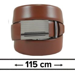 Pasek Brązowy do Spodni 115 cm, Automatyczna Klamra, Skórzany, Elegancki -VICTORIO. Brązowe paski męskie Victorio, bez wzorów, ze skóry, eleganckie. Za 99.00 zł.