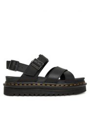 Dr. Martens Sandały Voss II DM31558001 Czarny. Czarne sandały damskie Dr. Martens, bez wzorów, ze skóry, bez obcasa, na płaskiej podeszwie. Za 429.99 zł.