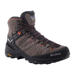 Buty trekkingowe męskie Salewa MS Alp Trainer 2 Mid Gtx. Czarne buty trekkingowe męskie Salewa, z materiału, za kostkę, bez zapięcia, trekkingowe. Za 1,077.00 zł.