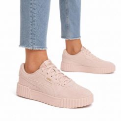 Buty damskie sportowe do chodzenia Puma CARINA 3.0 SD. Czerwone buty sportowe na co dzień damskie Puma, bez wzorów, z jeansu, trekkingowe. Za 209.00 zł.