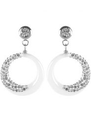 MENTHE À L'O Kolczyki-wkrętki z kryształami rozmiar: onesize. Białe kolczyki damskie MENTHE À L'O, z kryształem, ceramiczne. Za 152.26 zł.