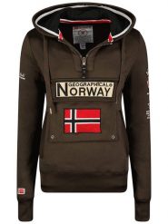 Geographical Norway Bluza "Gymclass" w kolorze ciemnobrązowym rozmiar: XXL. Brązowe bluzy z kapturem damskie Geographical Norway, xxl. Za 109.78 zł.