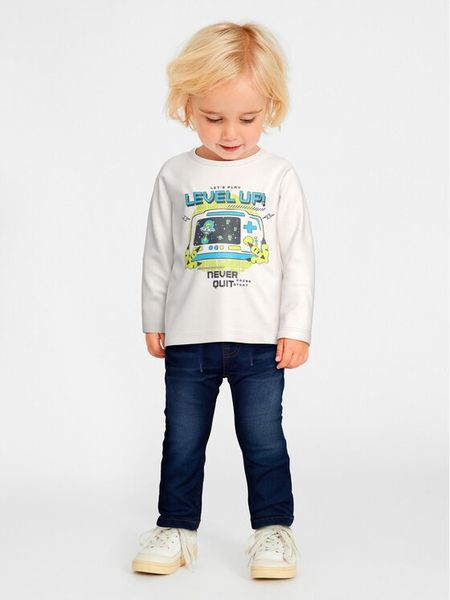 NAME IT Bluzka 13218853 Biały Loose Fit. Białe t-shirty chłopięce Name it, bez wzorów, z bawełny, bez ramiączek. Za 29.99 zł.