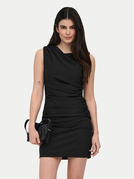 ONLY Sukienka codzienna Lamber 15374633 Czarny Regular Fit. Czarne sukienki damskie Only, na co dzień, m, bez wzorów, z syntetyku, bez kołnierzyka, bez ramiączek, proste. Za 139.99 zł.