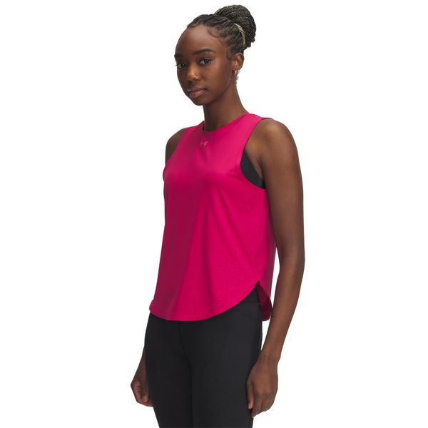 Under Armour Tank Top Damski Launch Elite 1389563. Czerwone topy sportowe damskie Under Armour, l, bez wzorów, z materiału, bez ramiączek. Za 253.20 zł.