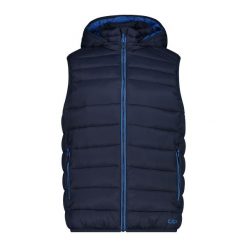 Kurtka bez rękawów z kapturem CMP Snaps. Niebieskie kurtki męskie CMP, m, bez wzorów, z puchu, z kapturem, narciarskie. Za 389.45 zł.