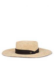 Calvin Klein Kapelusz Ck Metal Linen Band Straw Hat K60K612915 Beżowy. Brązowe kapelusze damskie CALVIN KLEIN, bez wzorów, z materiału. Za 209.99 zł.