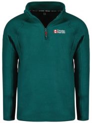 Canadian Peak Kurtka polarowa "Tugeak" w kolorze ciemnozielonym rozmiar: onesize. Zielone kurtki męskie Canadian Peak, bez wzorów, z materiału, bez kaptura. Za 83.42 zł.