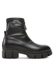 KARL LAGERFELD Botki KL43260 Czarny. Czarne botki damskie Karl Lagerfeld, ze skóry, bez obcasa, na płaskiej podeszwie, bez zapięcia. Za 1,289.00 zł.