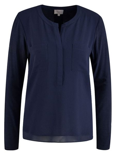 Milano Italy Bluzka w kolorze granatowym rozmiar: L. Niebieskie bluzki damskie Milano Italy, l, bez wzorów, z wiskozy, bez kołnierzyka, bez ramiączek. Za 126.99 zł.