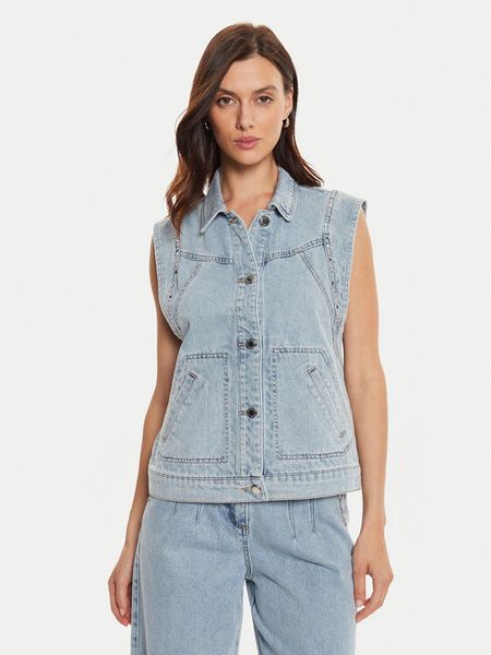 Morgan Kamizelka 242-GAK Niebieski Regular Fit. Niebieskie kamizelki damskie Morgan, z bawełny. Za 219.99 zł.