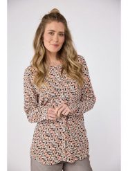 LIEBLINGSSTÜCK Bluzka "Rumi" w kolorze szarobrązowo-pomarańczowym rozmiar: 46. Brązowe bluzki damskie LIEBLINGSSTÜCK, bez wzorów, z wiskozy, bez kołnierzyka, bez ramiączek. Za 158.47 zł.