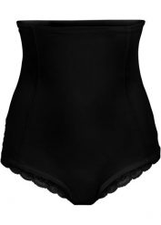 Figi panty shape z koronką, silny stopień modelowania sylwetki. Czarne figi damskie bonprix, bez wzorów, z koronki. Za 77.99 zł.