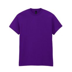 Ciężka Bawełniana Koszulka Unisex Dla Dorosłych. Fioletowe bluzki damskie Gildan, xl, bez wzorów, z bawełny, bez kołnierzyka. Za 51.99 zł.