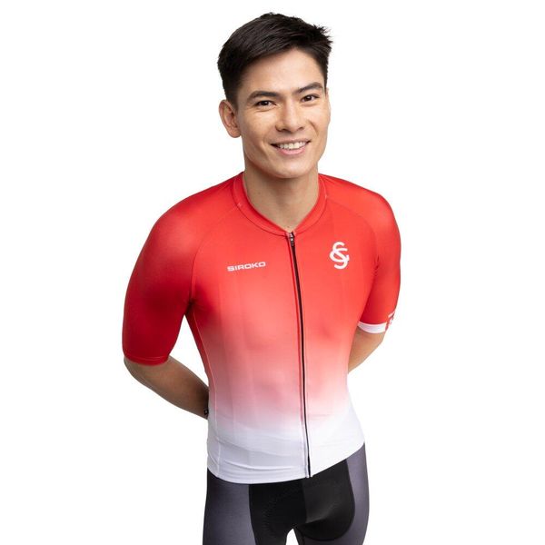 Męska koszulka rowerowa z krótkim rękawem Real Sporting de Gijón x. Czerwone t-shirty sportowe męskie SIROKO, l, bez ramiączek, rowerowe. W wyprzedaży za 210.00 zł.