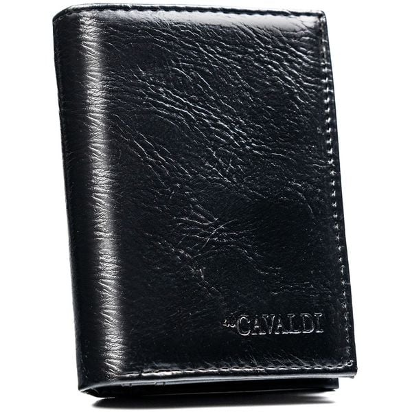 Duży, czarny portfel męski ze skóry ekologicznej - 4U Cavaldi. Czarne portfele męskie 4U Cavaldi, bez wzorów, ze skóry ekologicznej. Za 24.99 zł.