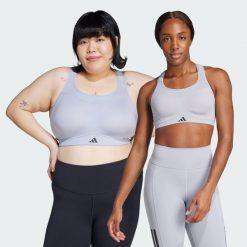 Biustonosz TLRD Impact Training High Support. Czarne biustonosze sportowe damskie Adidas, bez wzorów, z materiału. Za 259.00 zł.