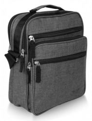 Torebka, Ciemnoszara Listonoszka Zapinana na Zamek z Paskiem - Pako Jeans. Szare saszetki męskie Pako Jeans, z jeansu. Za 59.00 zł.