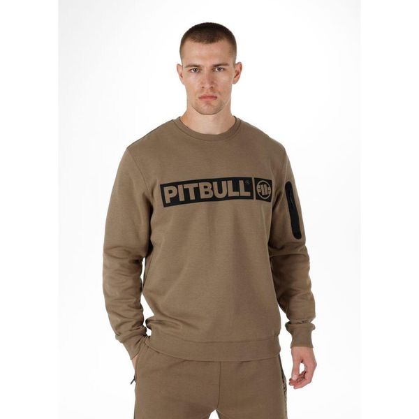 Bluza sportowa męska Pitbull West Coast Beyer Crewneck. Brązowe bluzy bez kaptura męskie PITBULL, bez wzorów, casualowe, bez kołnierzyka, bez ramiączek. Za 239.00 zł.