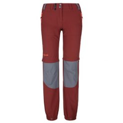 Damskie techniczne spodnie outdoorowe Kilpi HOSIO-W. Czerwone spodnie dresowe damskie Kilpi, bez wzorów, sportowe. Za 318.77 zł.