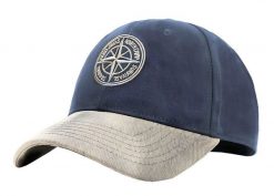 Letnia Czapka z Daszkiem - Róża Wiatrów - Pako Jeans - Granatowa, Jasnobeżowy Daszek. Niebieskie czapki męskie Pako Jeans, na lato, bez wzorów, z bawełny. Za 49.00 zł.