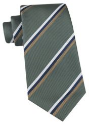 Klasyczny Krawat Klubowy - Alties - w Prążek, Stonowana Zieleń. Zielone krawaty i muchy męskie Alties, bez wzorów, z tkaniny, eleganckie. Za 49.00 zł.