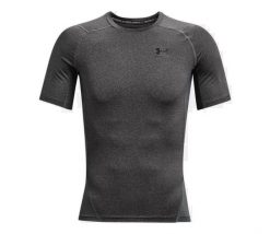 T-shirt de compression à manche courte Under Armour HeatGear Gris pour homme. Czarne t-shirty męskie Under Armour, s, bez wzorów, z elastanu, bez kołnierzyka. Za 174.80 zł.