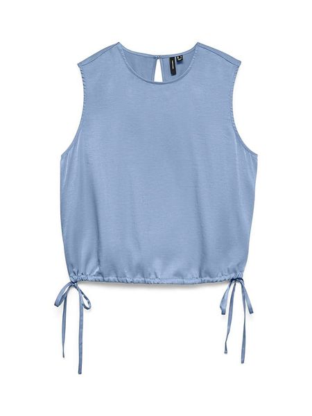 Vero Moda Bluzka w kolorze błękitnym rozmiar: S. Niebieskie bluzki damskie Vero Moda, s, bez wzorów, bez kołnierzyka, bez ramiączek. Za 83.42 zł.