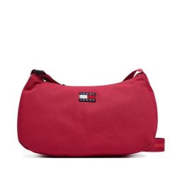 Torebka Tommy Jeans. Czerwone torebki klasyczne damskie Tommy Jeans, bez wzorów, z jeansu, bez dodatków. Za 249.99 zł.