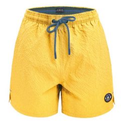 Luźne Spodenki Kąpielowe (Plażowe) - PAKO JEANS - Żółte. Żółte kąpielówki męskie Pako Jeans, l, bez wzorów, z jeansu, żeglarskie. Za 107.00 zł.