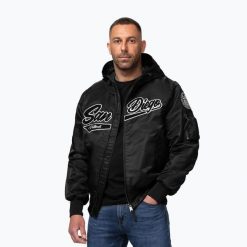 Kurtka męska Pitbull Aero Flight Hooded. Czarne kurtki męskie PITBULL, m, bez wzorów, z materiału, bez kaptura. Za 379.99 zł.