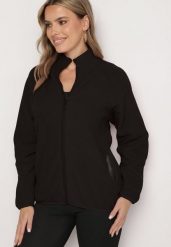 Czarna Bluza na Suwak o Prostym Kroju ze Stójką i Kieszeniami Esamira. Czarne bluzy bez kaptura damskie Born2be, l, z jeansu. Za 54.99 zł.